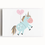 Floating Unicorn Girls Room Wall Art - Whimsical Nursery Print