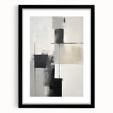 Contemporary Art for Dining Room Walls - Black & Gray Abstract