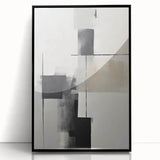 Contemporary Art for Dining Room Walls - Black & Gray Abstract