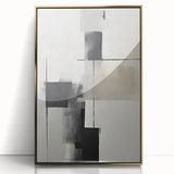 Contemporary Art for Dining Room Walls - Black & Gray Abstract