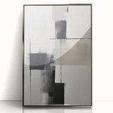 Contemporary Art for Dining Room Walls - Black & Gray Abstract