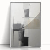 Contemporary Art for Dining Room Walls - Black & Gray Abstract