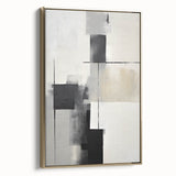 Contemporary Art for Dining Room Walls - Black & Gray Abstract