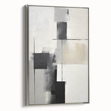 Contemporary Art for Dining Room Walls - Black & Gray Abstract