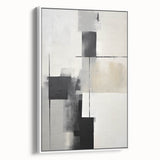 Contemporary Art for Dining Room Walls - Black & Gray Abstract