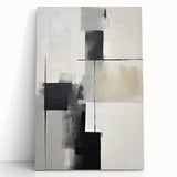 Contemporary Art for Dining Room Walls - Black & Gray Abstract