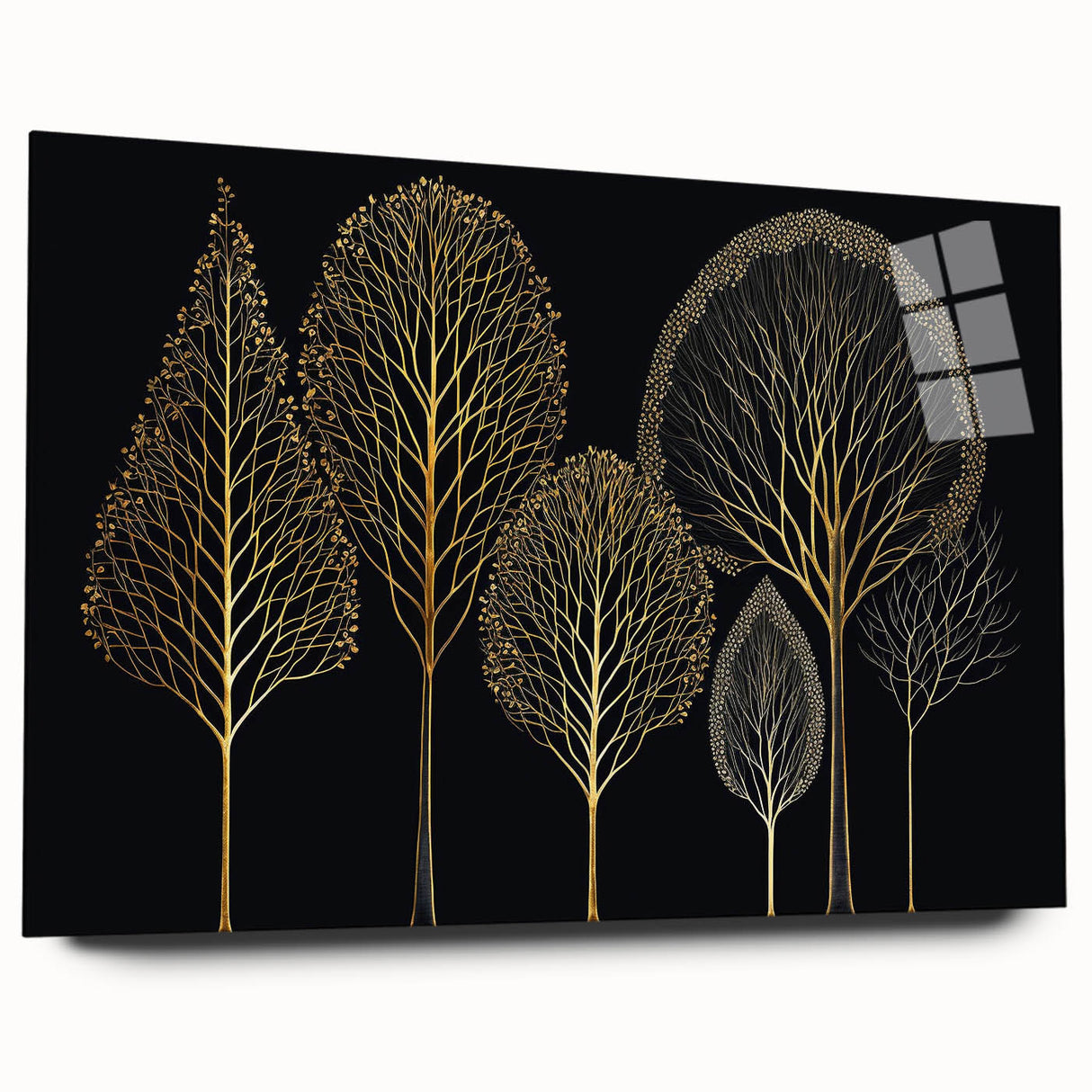 Luxury Gold Tree Wall Art - Modern Abstract Canvas for Living Room