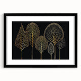 Luxury Gold Tree Wall Art - Modern Abstract Canvas for Living Room
