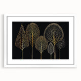 Luxury Gold Tree Wall Art - Modern Abstract Canvas for Living Room