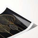 Luxury Gold Tree Wall Art - Modern Abstract Canvas for Living Room