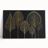 Luxury Gold Tree Wall Art - Modern Abstract Canvas for Living Room