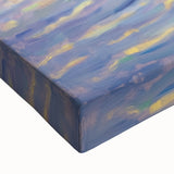 Close-up of an abstract floral canvas artwork showcasing vibrant colors and intricate details, perfect for modern home decor or art enthusiasts.