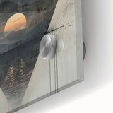 Close-up of a minimalist abstract wall art design featuring soft pastel colors on acrylic glass, showcasing fluid shapes and modern aesthetics ideal for contemporary decor.