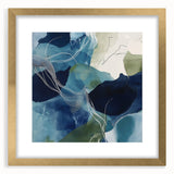 Geometric Abstract Wall Decor – Oceanic Blue Contemporary Canvas