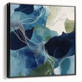 Geometric Abstract Wall Decor – Oceanic Blue Contemporary Canvas