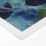 Geometric Abstract Wall Decor – Oceanic Blue Contemporary Canvas