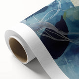 Geometric Abstract Wall Decor – Oceanic Blue Contemporary Canvas