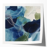 Geometric Abstract Wall Decor – Oceanic Blue Contemporary Canvas