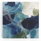 Geometric Abstract Wall Decor – Oceanic Blue Contemporary Canvas
