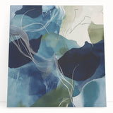 Geometric Abstract Wall Decor – Oceanic Blue Contemporary Canvas