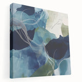 Geometric Abstract Wall Decor – Oceanic Blue Contemporary Canvas