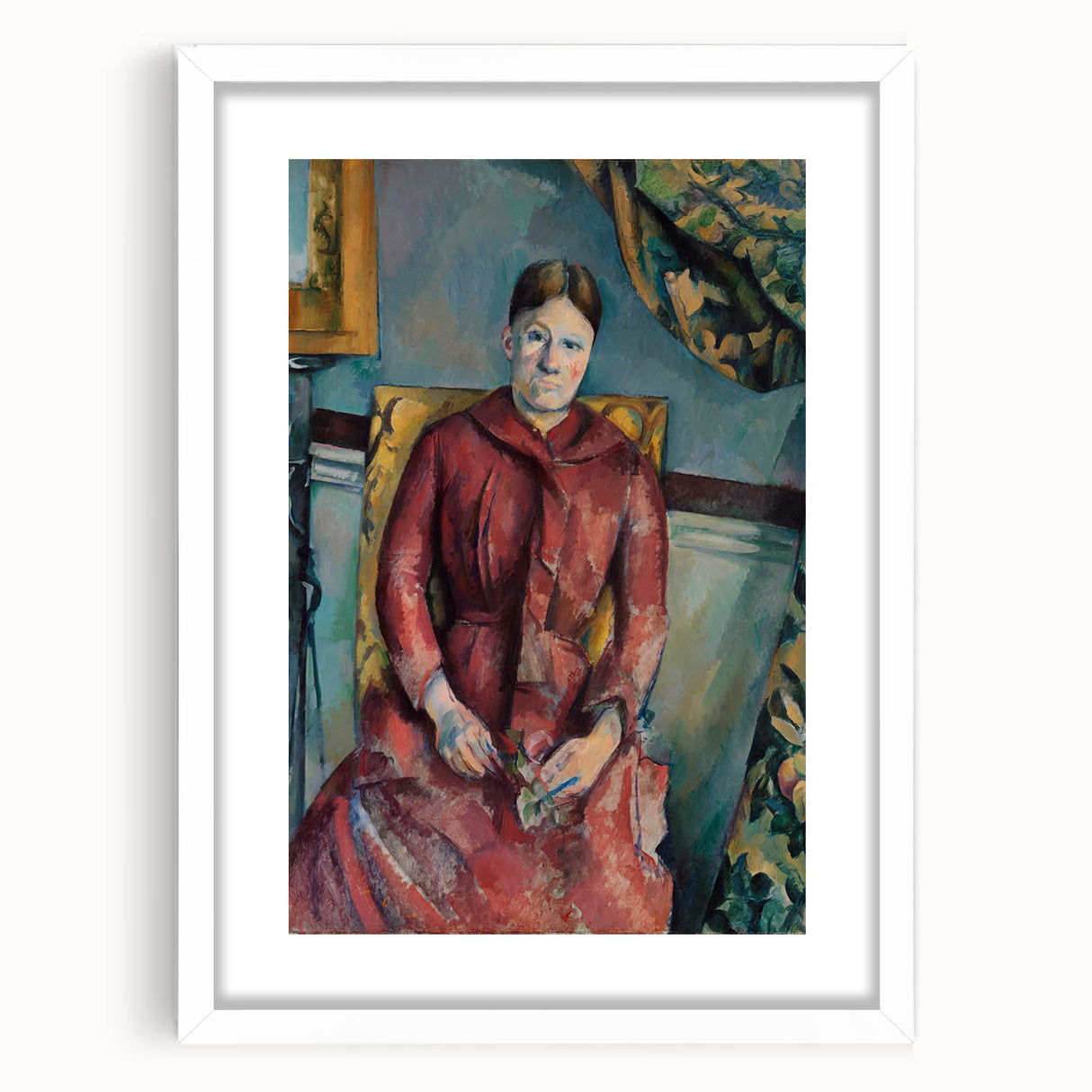 Impressionist Portrait - Madame Cézanne in Red Dress by Cézanne Art