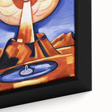 Modern Wall Art – Radiant Abstract Landscape in Bold Blues and Oranges