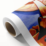 Modern Wall Art – Radiant Abstract Landscape in Bold Blues and Oranges