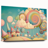 Whimsical Candy Land Girls Room Wall Art - Fantasy Nursery Print