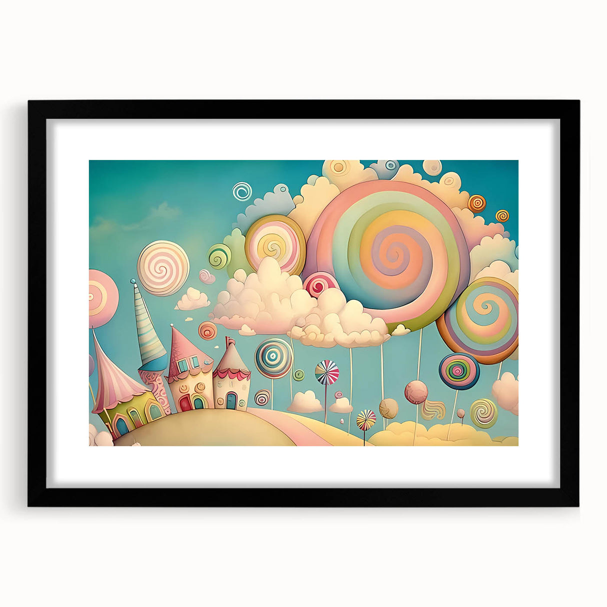 Whimsical Candy Land Girls Room Wall Art - Fantasy Nursery Print