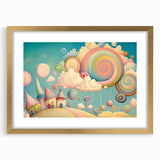 Whimsical Candy Land Girls Room Wall Art - Fantasy Nursery Print