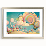 Whimsical Candy Land Girls Room Wall Art - Fantasy Nursery Print