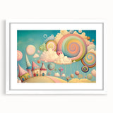 Whimsical Candy Land Girls Room Wall Art - Fantasy Nursery Print