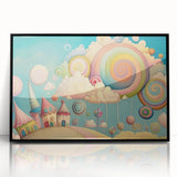 Whimsical Candy Land Girls Room Wall Art - Fantasy Nursery Print