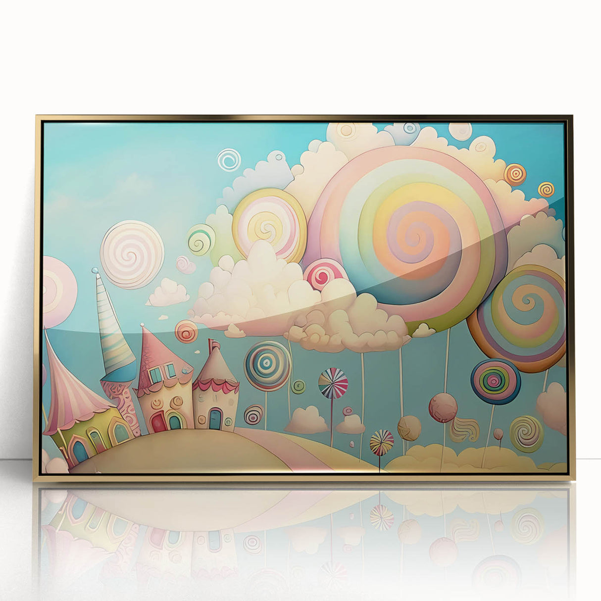 Whimsical Candy Land Girls Room Wall Art - Fantasy Nursery Print