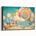 Whimsical Candy Land Girls Room Wall Art - Fantasy Nursery Print