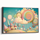 Whimsical Candy Land Girls Room Wall Art - Fantasy Nursery Print