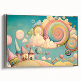 Whimsical Candy Land Girls Room Wall Art - Fantasy Nursery Print