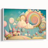 Whimsical Candy Land Girls Room Wall Art - Fantasy Nursery Print