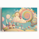 Whimsical Candy Land Girls Room Wall Art - Fantasy Nursery Print