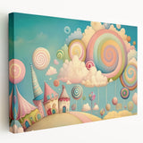 Whimsical Candy Land Girls Room Wall Art - Fantasy Nursery Print