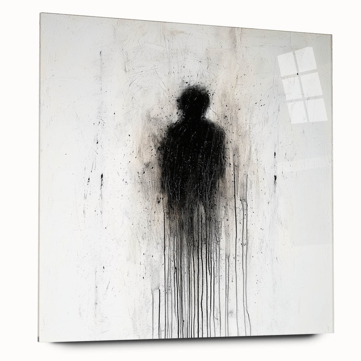 Modern Abstract Silhouette Wall Art - Black & White Canvas Print
