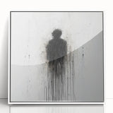 Modern Abstract Silhouette Wall Art - Black & White Canvas Print