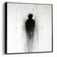 Modern Abstract Silhouette Wall Art - Black & White Canvas Print