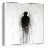 Modern Abstract Silhouette Wall Art - Black & White Canvas Print