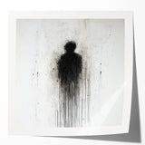 Modern Abstract Silhouette Wall Art - Black & White Canvas Print