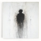 Modern Abstract Silhouette Wall Art - Black & White Canvas Print