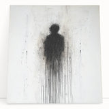 Modern Abstract Silhouette Wall Art - Black & White Canvas Print