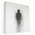 Modern Abstract Silhouette Wall Art - Black & White Canvas Print