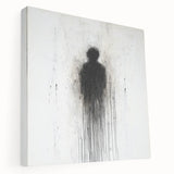 Modern Abstract Silhouette Wall Art - Black & White Canvas Print